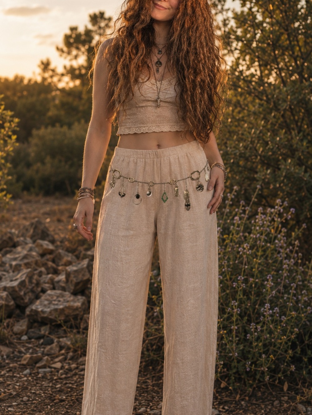 #190 Handmade Upcycled Boho Belt Chain with Detachable Pendants -One of a Kind ✨